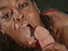 A Darksome Girl Addicted To White Cock Cum....she plays with his cum in her mouth before swallow it what i slut